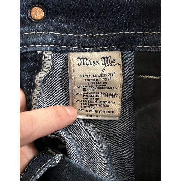 NWOT Miss Me Womens Denim Jeans Mid Rise Bootcut Rhinestone Size 28 Inseam 29” - Picture 4 of 12